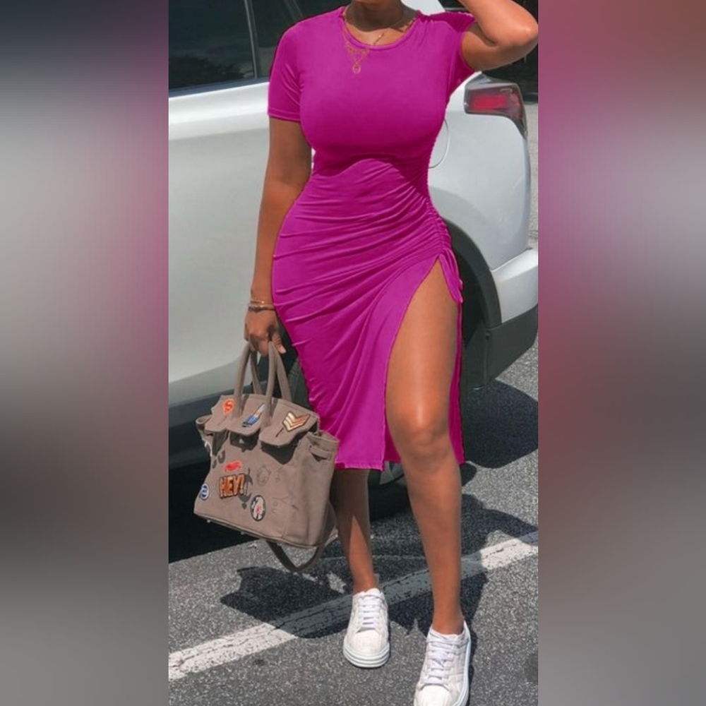 Women's Ruched Split Dress